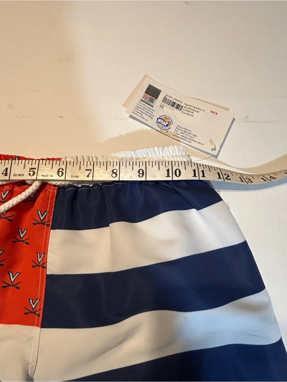 Vive La Fête Virginia Cavaliers UVA Swim Trunks Boys XS NWT Navy Orange